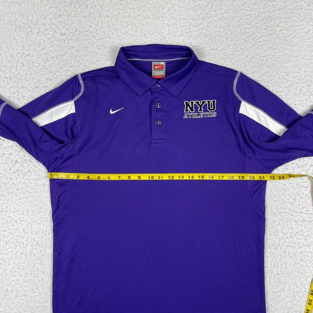 Nike NYU Athletics Polo Shirt Mens Medium Purple New York University Violets